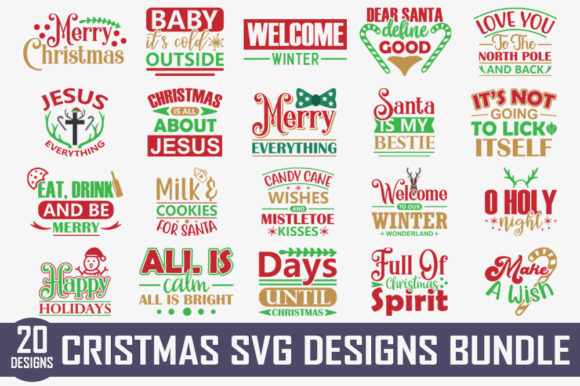 Christmas Quotes Designs Bundle for Graphics & Crafts