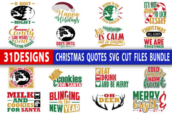 Christmas Quotes Svg Design Bundle