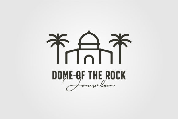Dome of the Rock Minimal Logo Vector