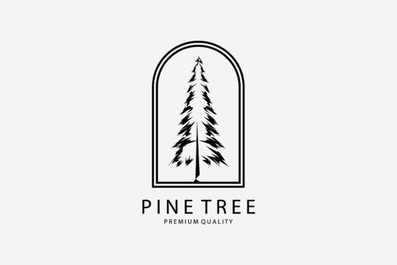 Emblem of Pine Tree Vintage Ancient Logo Graphics