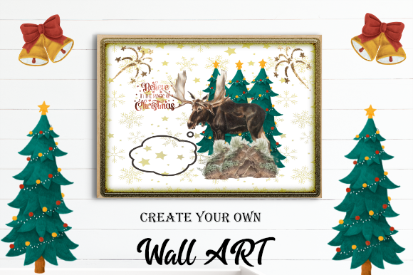 Moose Christmas Time Talking Animals: Whimsical Graphics & Illustrations