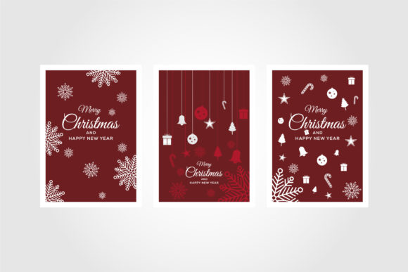 Set of Three Card Merry Christmas: Graphics & Logos