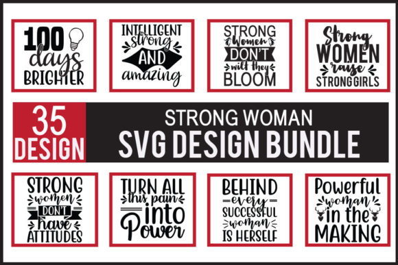 Strong Woman Designs Bundle: Graphics & Crafts for Designers